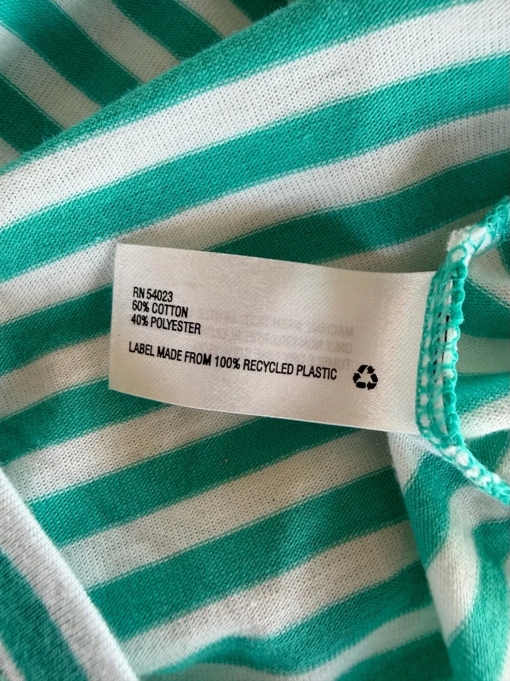GAPKIDS Girls Teal & White Striped Long-Sleeve Dress